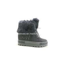 Confort casual de tacón alto señora botas de invierno con piel caliente